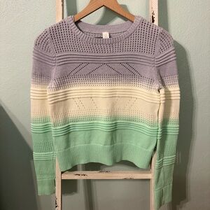 Ivivva Pastel Calm After Practice Ombre Crew Neck Knit Sweater Size 14 Girl